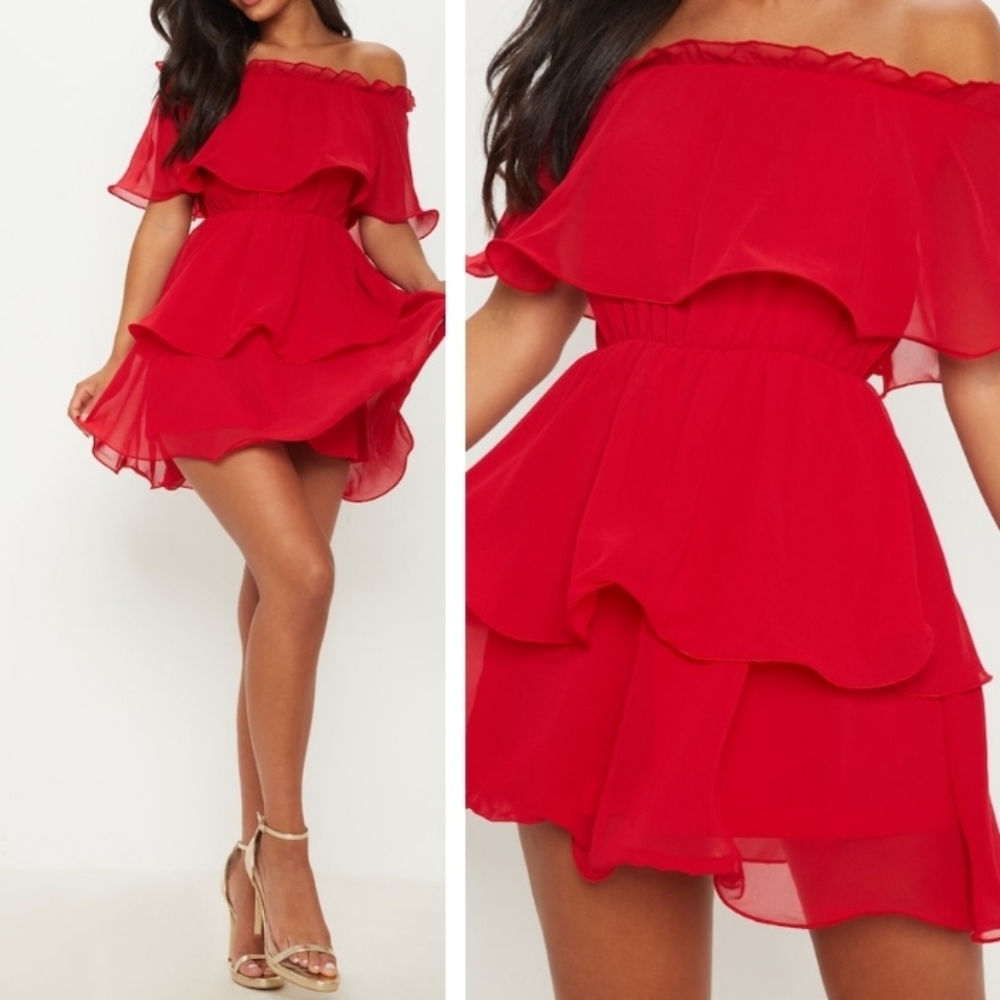 Red party dress